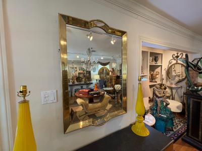 Italian Modern Brass Tray Mirror