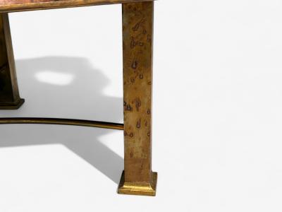 Italian Modern Bronze Burlwood Monumental Coffee Table Italy 1940s