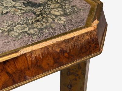 Italian Modern Bronze Burlwood Monumental Coffee Table Italy 1940s