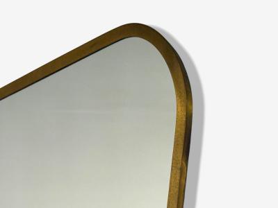 Italian Modern Cherrywood Glass Console with Mirror Italy 1950s