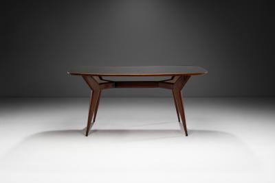 Italian Modern Dining Table with Glass Top Italy 1950s