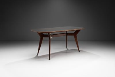 Italian Modern Dining Table with Glass Top Italy 1950s