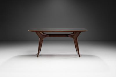 Italian Modern Dining Table with Glass Top Italy 1950s