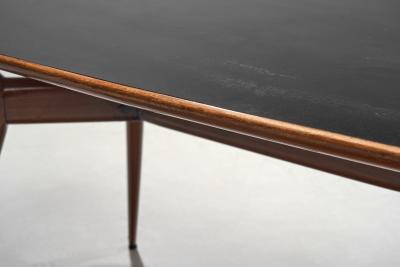 Italian Modern Dining Table with Glass Top Italy 1950s