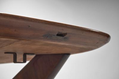 Italian Modern Dining Table with Glass Top Italy 1950s