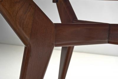 Italian Modern Dining Table with Glass Top Italy 1950s