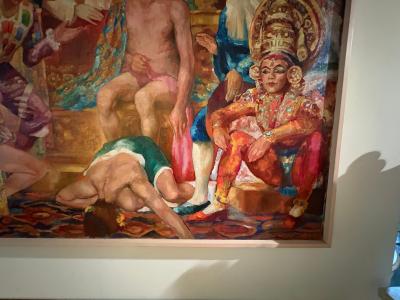 Italian Modern Framed Oil On Canvas