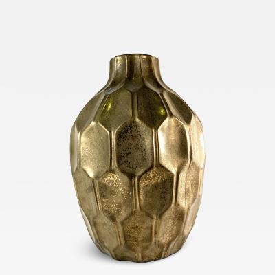 Italian Modern Gold Ceramic Vessel Style of Gio Ponti