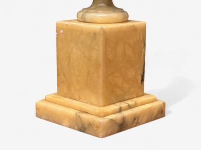 Italian Modern Hand Carved Alabaster Horse Motif Table Lamps Italy 1950s