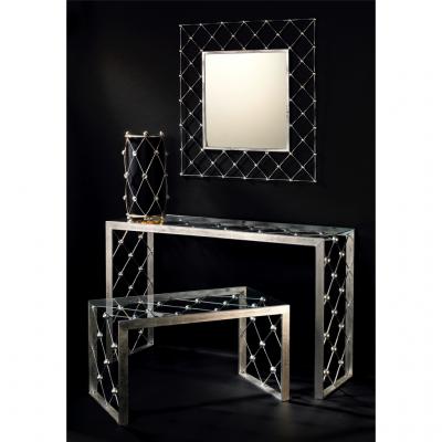 Italian Modern Industrial Home Interior Design Criss Cross Fretwork Iron Mirror