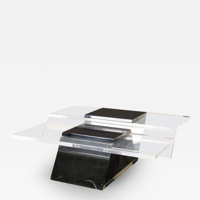 Italian Modern Lucite and Lacquer Coffee Table Saporiti