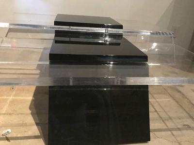 Italian Modern Lucite and Lacquer Coffee Table Saporiti