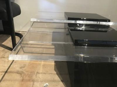Italian Modern Lucite and Lacquer Coffee Table Saporiti
