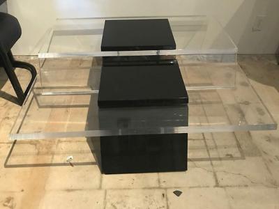 Italian Modern Lucite and Lacquer Coffee Table Saporiti