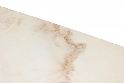 Italian Modern Mahogany Brass and White Onyx Dining Conference Table