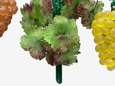 Italian Modern Murano Glass Art Glass Grape Bunch Pendant Light Italy 1950s
