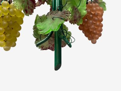 Italian Modern Murano Glass Art Glass Grape Bunch Pendant Light Italy 1950s