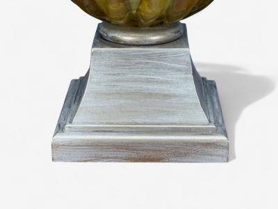 Italian Modern Murano Glass Wood Large Table Lamps Italy 1940s