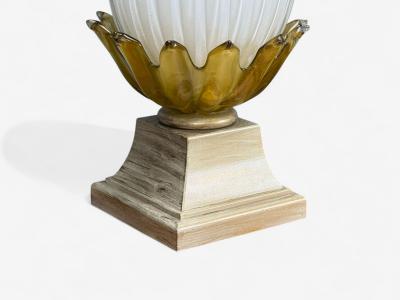 Italian Modern Murano Glass Wood Large Table Lamps Italy 1940s