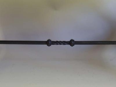 Italian Modern Neoclassical Walnut and Hammered Iron Bench