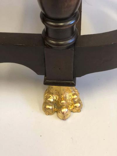 Italian Modern Neoclassical Wood Brass and Iron Hall or Bedroom Bench