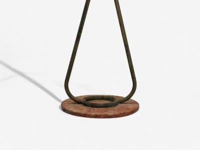 Italian Modern Painted Enamel Brass Marble Floor Lamp Italy 1940s