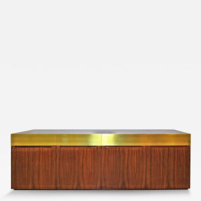 Italian Modern Rosewood and Brass Credenza