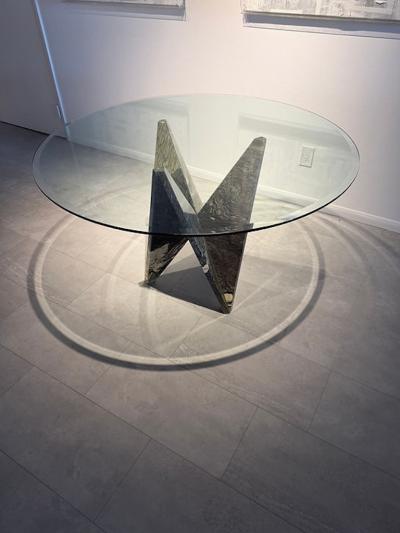 Italian Modern Serpentine Marble and Glass Breakfast Center Table 1960s