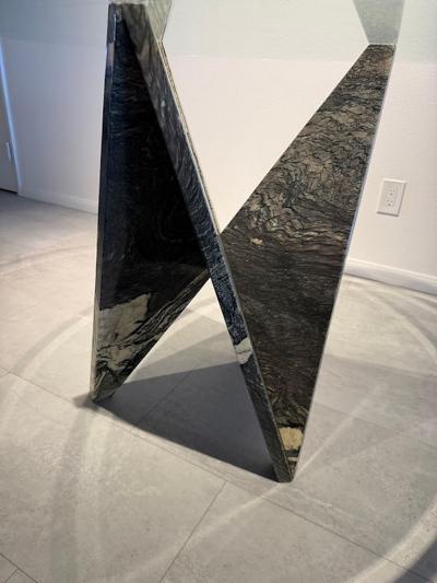 Italian Modern Serpentine Marble and Glass Breakfast Center Table 1960s