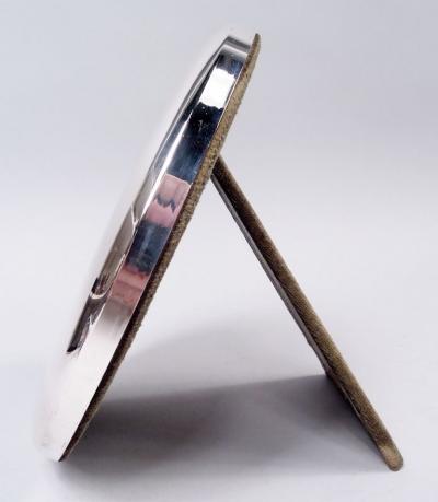 Italian Modern Sterling Silver Round Picture Frame