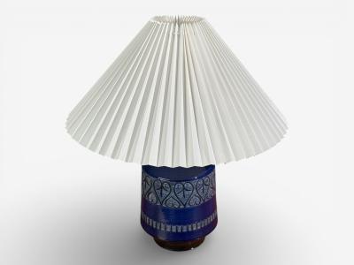 Italian Modern Table Lamp Cobalt Blue Ceramic Italy 1960s