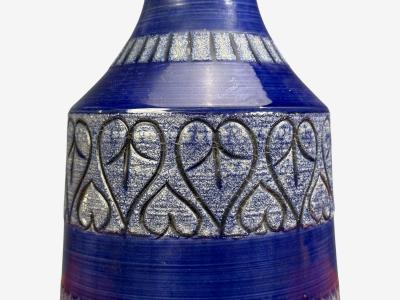 Italian Modern Table Lamp Cobalt Blue Ceramic Italy 1960s