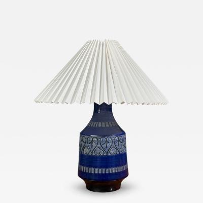 Italian Modern Table Lamp Cobalt Blue Ceramic Italy 1960s