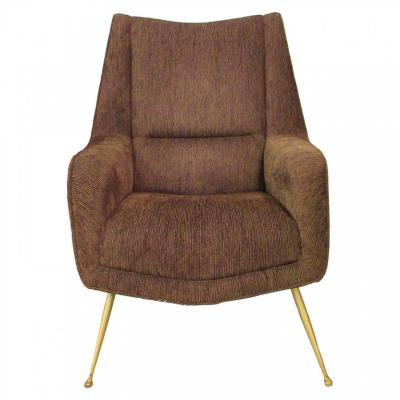 Italian Modern Upholstered Armchair Carlo di Carli 1950s