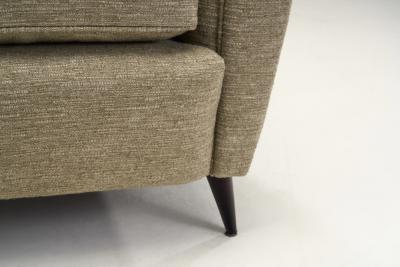 Italian Modern Upholstered Armchairs with Tapered Feet Italy ca 1950s
