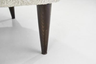 Italian Modern Upholstered High Back Armchairs with Cross Stitches Italy 1960s