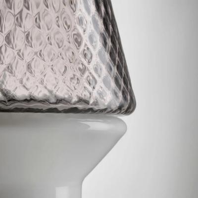 Italian Modern Wireless Dimmable White Gray Glass Portable Table Lamp Lit Vase