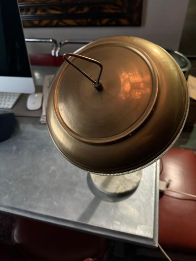 Italian Modern brass and glass Sputnik desk lamp with agate base
