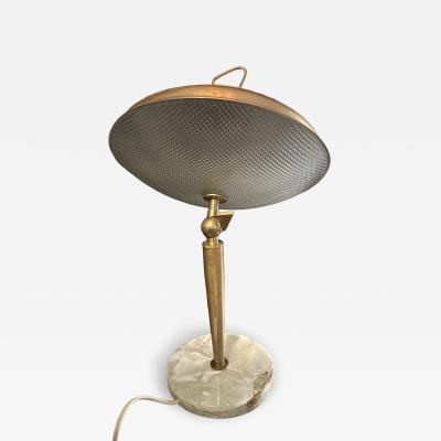 Italian Modern brass and glass Sputnik desk lamp with agate base