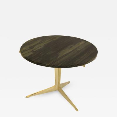 Italian Modernist Brass And Marble Side Table
