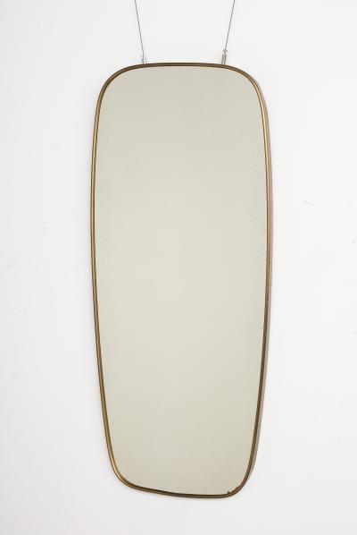 Italian Modernist Brass Framed Wall Mirror circa 1950