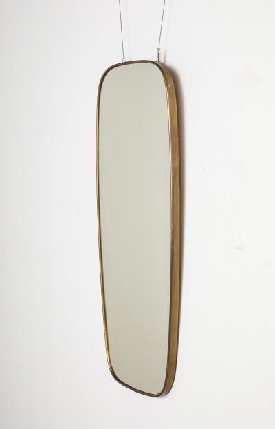 Italian Modernist Brass Framed Wall Mirror circa 1950