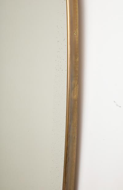 Italian Modernist Brass Framed Wall Mirror circa 1950
