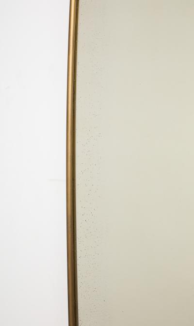 Italian Modernist Brass Framed Wall Mirror circa 1950