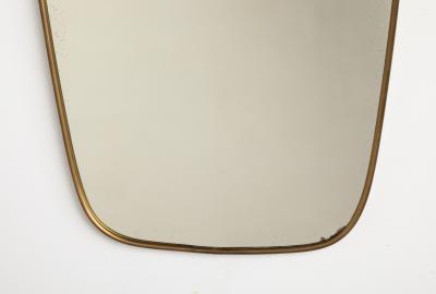 Italian Modernist Brass Framed Wall Mirror circa 1950