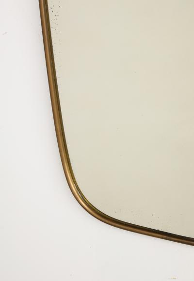 Italian Modernist Brass Framed Wall Mirror circa 1950