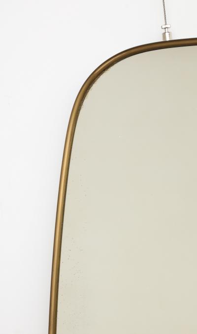 Italian Modernist Brass Framed Wall Mirror circa 1950