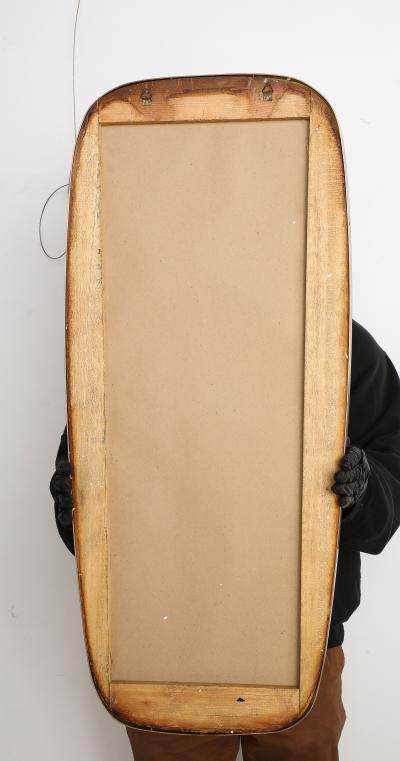 Italian Modernist Brass Framed Wall Mirror circa 1950