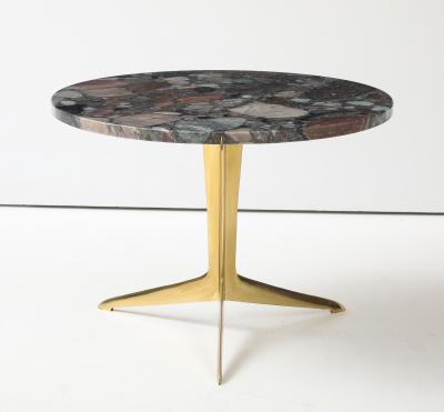 Italian Modernist Brass Granite Side Table