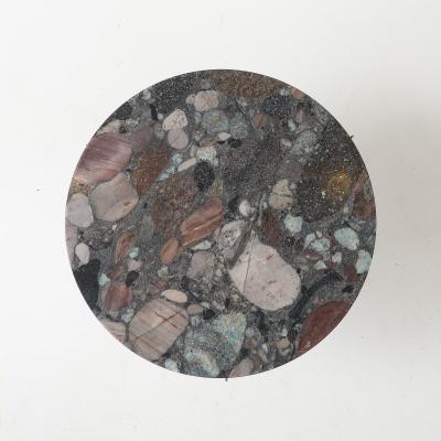 Italian Modernist Brass Granite Side Table